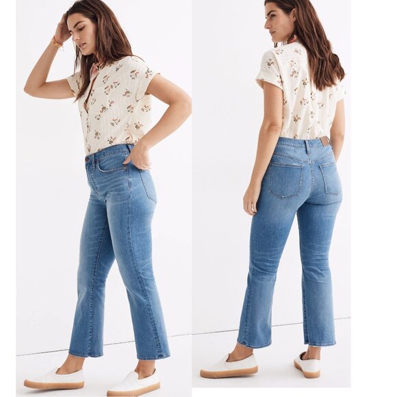 NWT MADEWELL WOMEN'S CALI DENIM BOOT CUT JEANS IN BLUE FADED WASH SIZE 31 - Picture 2 of 12